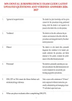 Mn Dental Jurisprudence Exam Guide Latest Updated Questions And Verified Answers 2026-2027&period;