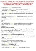 Louisiana Dental Hygiene Licensure - Laws&comma; Types&comma; And Supervision Exam Guide Latest Updated Questions And Verified Answers 2026-2027&period;Pd