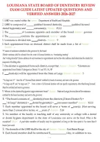 Louisiana State Board Of Dentistry Review Exam Guide Latest Updated Questions And Verified Answers 2026-2027&period;Pdf&NewLine;&NewLine;