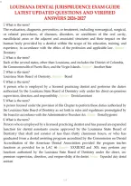 Louisiana Dental Jurisprudence Exam Guide Latest Updated Questions And Verified Answers 2026-2027