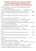 National Institutes Of Health Stroke Scale &lpar;Nihss&rpar; Exam Latest Updated Questions And Verified Answers 2026-2027&period;