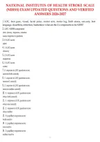 National Institutes Of Health Stroke Scale &lpar;Nihss&rpar; Exam Updated Questions And Verified Answers 2026-2027&period;Pdf