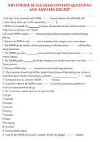 Nih Stroke Scale Exam Updated Questions And Answers 2026-2027&period;Pdf