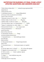 Nutrition For Nursing Ati Final Exam Latest Updated Questions And Answers 2026-2027&period;Pdf
