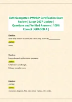 LMR Georgette&rsquo;s PMHNP Certification Exam Review 2027 &vert; Questions and Answers Study Guide