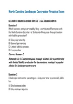 North Carolina Landscape Contractor Practice Exam