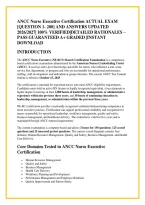 Ancc Nurse Executive Certification Actual Exam &NewLine;&lbrack;Question 1- 200&rsqb; And Answers Updated &NewLine;2026&sol;2027&vert; 100&percnt; Verified&vert;Detailed Rationales &NewLine;Pass Guaranteed A&plus; Graded &vert;Instant &NewLine;Download 