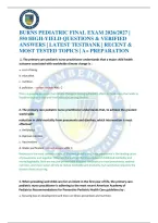 Burns Pediatric Final Exam 2026&sol;2027 &vert; 550 High-Yield Questions & Verified Answers &vert; Latest Testbank &vert; Recent & Most Tested Topics &vert; A&plus; Preparation