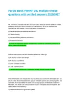 Purple Book PMHNP 100 multiple choice questions with verified answers 2026&sol;2027&NewLine;  &NewLine;
