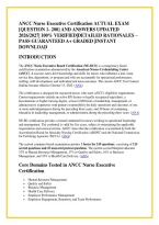 Ancc Nurse Executive Certification Actual Exam &NewLine;&lbrack;Question 1- 200&rsqb; And Answers Updated &NewLine;2026&sol;2027&vert; 100&percnt; Verified&vert;Detailed Rationales &NewLine;Pass Guaranteed A&plus; Graded &vert;Instant &NewLine;Download 