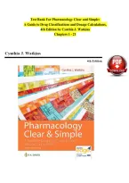 Test Bank for Pharmacology Clear and Simple&colon; A Guide to Drug Classifications and Dosage Calculations by Cynthia Watkins &mdash; Complete Practice Questions with Answers