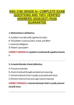 Nsg 3160 Grade A&plus; Complete Exam &NewLine;Questions And 100&percnt; Verified &NewLine;Answers &lpar;2026&sol;2027&rpar; Pass &NewLine;Guarantee 