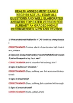 Health Assessment Exam 3 &NewLine;Nsg3160 Actual Exam All &NewLine;Questions And Well Elaborated &NewLine;Answers Top Rated Version For &NewLine;Already A&plus; Graded Highly &NewLine;Recommended &vert;New And Revised