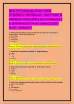 Hesi Pn Pharmacology Exam 2026&sol;2027&colon; 180 Practice Questions & Answers With Detailed Rationales &vert; Elsevier&sol;Nclex-Pn Pharmacology Prep &vert; Newest&excl;&excl;