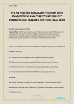 REX-PN PRACTICE EXAM LATEST VERSION WITH 300 QUESTIONS AND CORRECT RATIONALIZED SOLUTIONS JUST RELEASED THIS YEAR &lpar;2026-2027&rpar;&period;pdf&NewLine;&NewLine;Prepare effectively for the REX-PN Practice Exam with 300 practice questions&comma; correct rationalized solutions&comma; and clear ex