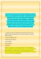 Wgu D116&sol;Wgu D116 Advanced Pharmacology &NewLine;Final Oa Assesment And Pre-Assesment Exam &NewLine;Newest Actual Exam 2026- 2027 Complete Exam Questions And Correct Verified &NewLine;Answers With Detailed Rationales &lpar;100&percnt; &NewLine;Reliable Solutions&rpar; Recently Updated &NewLine;Version Edit