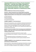 Colorado POST Search & Seizure Practice Questions 2026&sol;2027 &vert; Colorado Peace Officer Standards & Training Fourth Amendment Study Guide&comma; Search & Seizure Questions & Answers&comma; Warrants&comma; Probable Cause&comma; Reasonable Suspicion & Comprehensive Exam Prep
