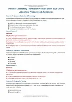 Medical Laboratory Technician Practice Exam 2026&ndash;2027 &vert; MLT Questions