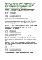 Colorado POST Traffic Law Practice Exam 2026&sol;2027 &vert; Peace Officer Certification Prep&comma; Colorado Traffic Laws&comma; Vehicle Stops&comma; DUI&comma; Traffic Enforcement&comma; Citations & Scenario-Based Questions