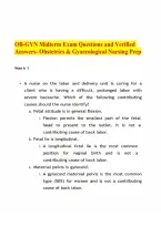 OB-GYN 1500 Midterm Exam Questions and Verified Answers &vert; Obstetrics & Gynecological Nursing Prep