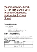 2026&sol;2027 Washington D&period;C&period; MPJE S-Tier Test Bank &vert; Elite Practice Questions&comma; Rationales & Cheat Sheet