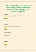 LMR Georgette&rsquo;s PMHNP Complete Exam Study Material 2027 &vert; Questions & Answers &vert; Latest Study Guide