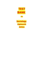 Test Bank for Sociology 18th Edition &vert; John J&period; Macionis &vert; ISBN 9780137870363 &vert; Chapters 1-25 &vert; Complete Questions and Answers