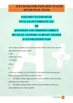PADI Open Water Diver Final Exam 2027 &vert; 300 Questions & Detailed Answers &vert; Complete Study Guide