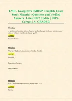 LMR Georgette&rsquo;s PMHNP Complete Exam Study Material 2027 &vert; Questions & Answers &vert; Latest Study Guide