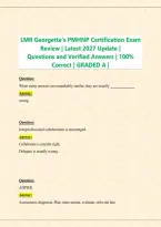 LMR Georgette&rsquo;s PMHNP Certification Exam Review 2027 &vert; Questions & Answers &vert; Latest Study Guide