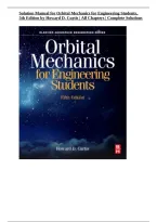 Solution Manual for Orbital Mechanics for Engineering Students 5th Edition by Howard D&period; Curtis &vert; ISBN 9780443290152 &vert; All Chapters &vert; Complete Solutions