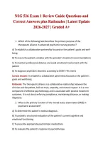 NSG 526 Exam 1 Review Guide Questions and Correct Answers plus Rationales &vert; Latest Update 2026-2027 &vert; Graded A&plus;