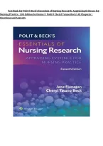 Test Bank for Polit & Beck&rsquo;s Essentials of Nursing Research 11th Edition by Jane Flanagan & Cheryl Tatano Beck &vert; ISBN 9781975262907 &vert; All 18 Chapters &vert; Questions and Answers