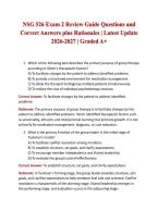 NSG 526 Exam 2 Review Guide Questions and Correct Answers plus Rationales &vert; Latest Update 2026-2027 &vert; Graded A&plus;