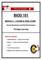 Portage Learning BIOD 101 Exam & Final Exam Guide &vert; Modules 1-6 Verified Q&A   