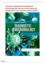 Test Bank For Bailey & Scott's Diagnostic&NewLine;Microbiology 16E Patricia M&period; Tille &vert; Chapter-byChapter Exam Prep &vert; Graded A&plus; &vert; Newest Edition&NewLine;