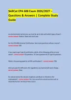 SkillCat EPA 608 Exam 2026&sol;2027 &ndash; Questions & Answers &vert; Complete Study Guide 
