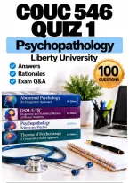 COUC 546 Quiz 1 &ndash; Psychopathology &lpar;2026&sol;2027&rpar; Q&A &vert; Liberty A&plus; Guarantee