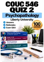 COUC 546 Quiz 2 &ndash; Psychopathology &lpar;2026&sol;2027&rpar; Q&A &vert; Liberty A&plus; Guarantee