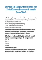 Ontario On-Site Sewage Systems Technical Exam &vert; Verified Questions & Answers with Rationales &lpar;Latest Edition&rpar;