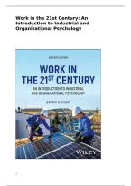 Work in the 21st Century&colon; An Introduction to Industrial and Organizational Psychology&colon; inleiding Arbeids - en Organisatiepsychologie OU master 