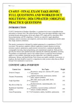 Cs 6515 - Final Exam Take-Home &vert; &NewLine;Full Questions And Worked Out &NewLine;Solutions &vert; 2026 Updated &vert; Original &NewLine;Practice Questions &NewLine;