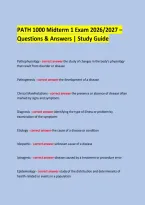  &NewLine;PATH 1000 Midterm 1 Exam 2026&sol;2027 &ndash; Questions & Answers &vert; Study Guide &NewLine; &NewLine; &NewLine;