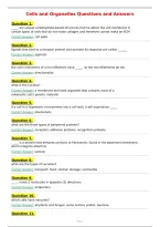 Cells and Organelles Questions and Answers