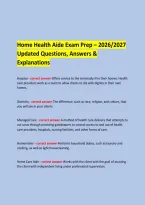  &NewLine; &NewLine;Home Health Aide Exam Prep &ndash; 2026&sol;2027 &NewLine;Updated Questions&comma; Answers & Explanations &NewLine; &NewLine;