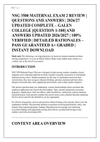 Nsg 3500 Maternal Exam 2 Review &vert; &NewLine;Questions And Answers &vert; 2026&sol;27 &NewLine;Updated Complete &ndash; Galen &NewLine;College &lbrack;Question 1-100&rsqb; And &NewLine;Answers Updated 2026&sol;2027 &vert; 100&percnt; &NewLine;Verified &vert; Detailed Rationales &ndash; Pass Guaranteed A&plus; Graded &vert; Instant Download &NewLine;