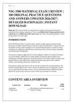 Nsg 3500 Maternal Exam 3 Review &vert; &NewLine;100 Original Practice Questions &NewLine;And Answers Updated 2026&sol;2027 &vert; &NewLine;Detailed Rationales &vert; Instant Download &NewLine;