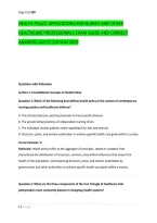 Health Policy Applications For Nurses And Other &NewLine;Healthcare Professionals Exam Guide And Correct &NewLine;Answers Latest Edition 2026