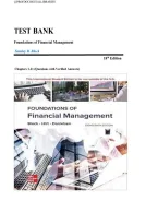 Test Bank for Foundations of Financial Management&comma; 18th Edition by Block&comma; Hirt & Danielsen &ndash; Complete Chapters 1&ndash;21 Exam Questions & Verified Answers