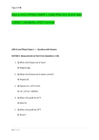 Aqa A Level Physics Paper 1 Exam Practice Guide And &NewLine;Correct Answers Latest Edition